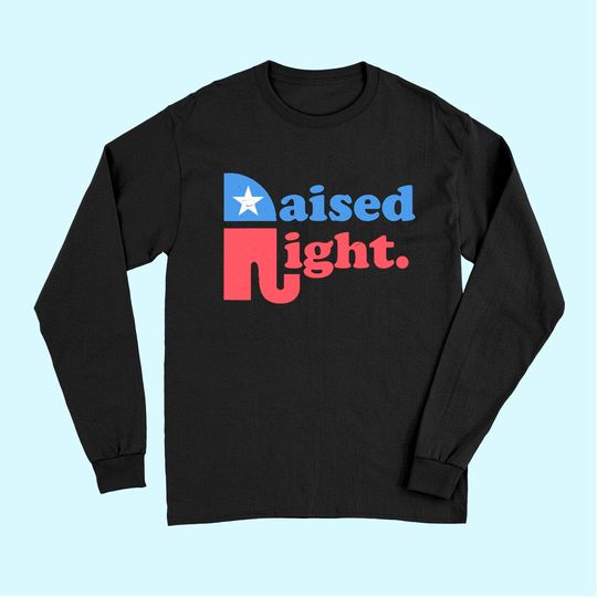Raised Right Republican Elephant Retro Style Distressed Gift Long Sleeves