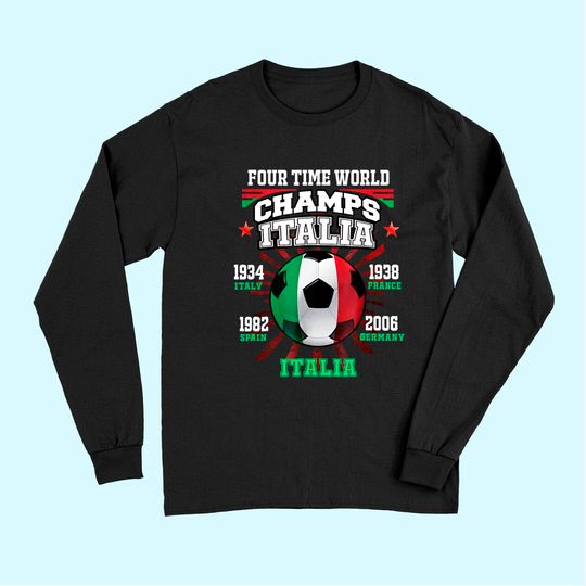 Italy Football Long Sleeves with Cup Years for Fans
