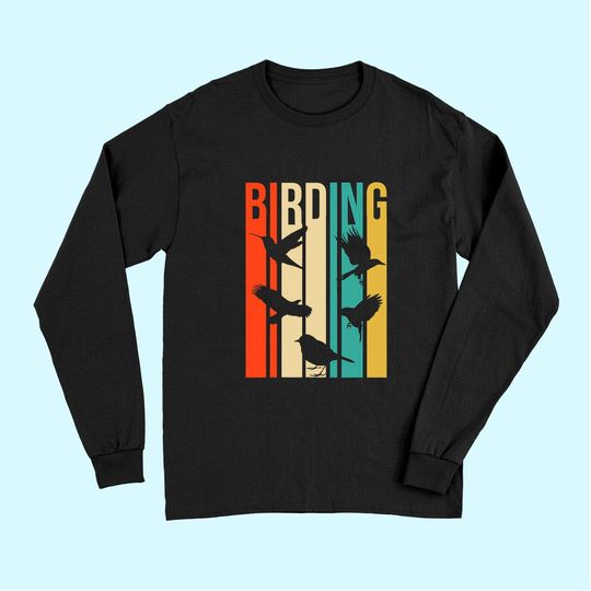 Vintage Style Birding Long Sleeves For Birders With Birds