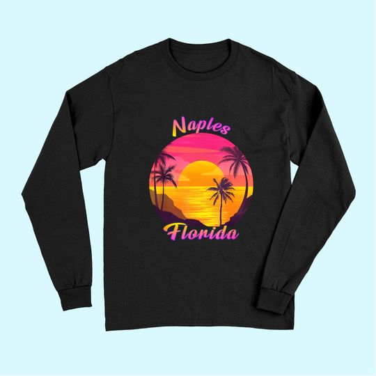 Naples FL Florida Vintage Retro 70s 80s Vacation Souvenir Long Sleeves