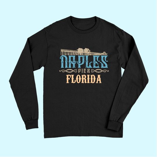 Distressed Graphic Naples Pier Florida Long Sleeves