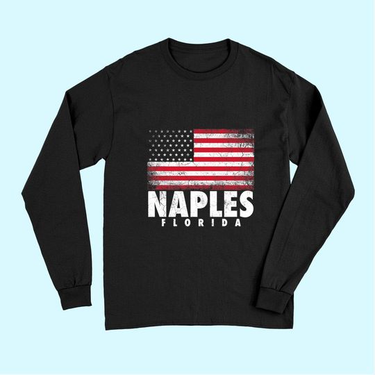 Naples Florida American Flag Long Sleeves