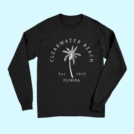 Retro Cool Clearwater Beach Mens Womens Florida Long Sleeves