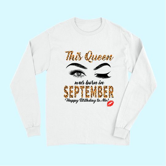 Leopard This Queen Was Born In September Womens Long Sleeves