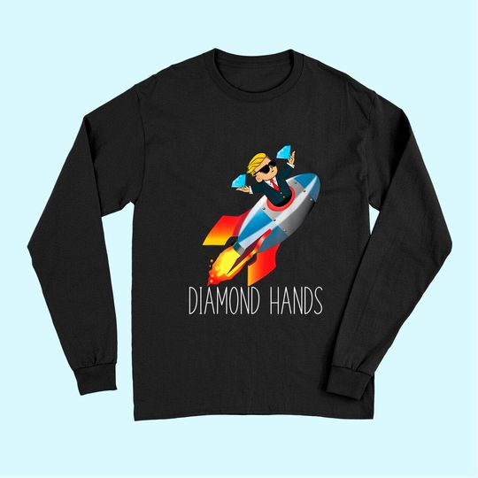 WallStreetBets WSB Rocket Ship To The Moon No Paper Hands Long Sleeves