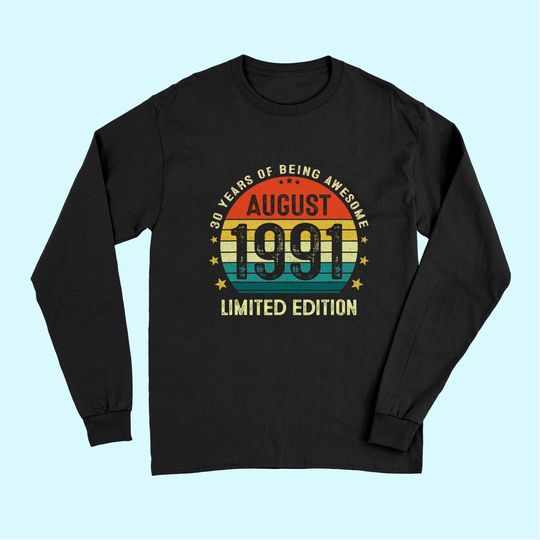 30 Year Old Vintage August 1991 Limited Edition Long Sleeves