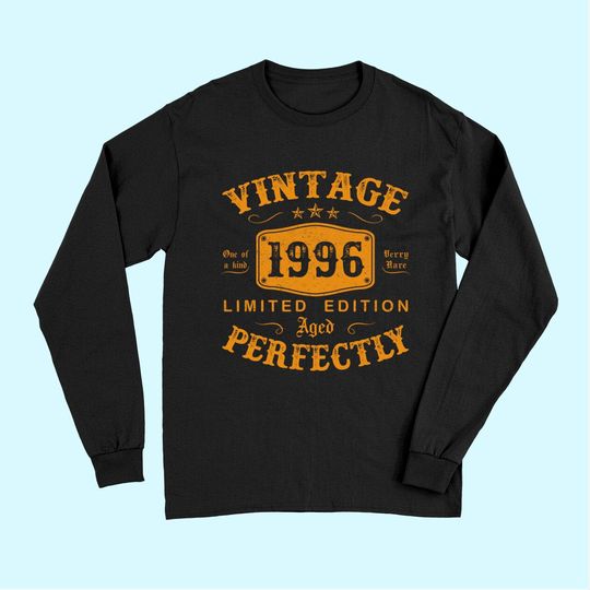 25 Year Old Birthday Gifts Vintage 1996 25th Birthday Long Sleeves