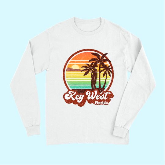 Key West Souvenirs Florida Vintage Surf Surfing Retro 70s Long Sleeves