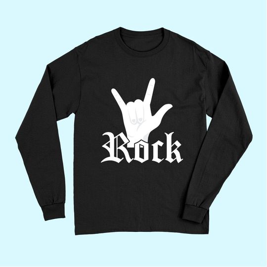 Rock Hand Symbol Popular Rock Singer Long Sleeves