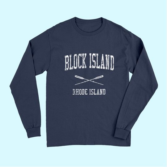 Block Island Rhode Island RI Vintage Nautical Long Sleeves