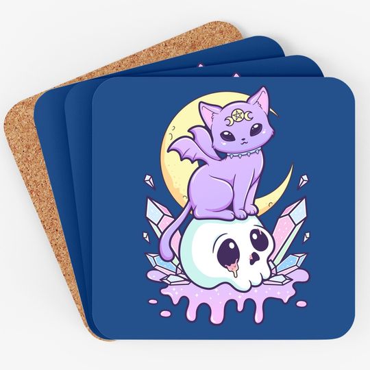Kawaii Pastel Goth Cute Creepy Witchy Coaster