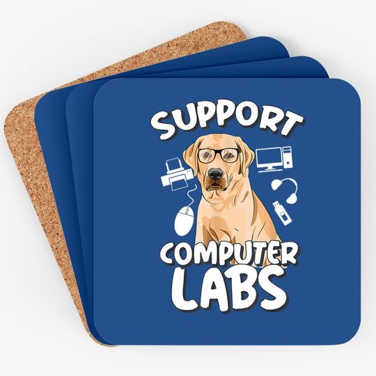 Computer Lab Funny Computer Science Teacher Dog Coaster
