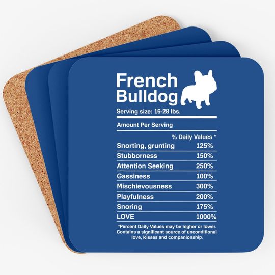 French Bulldog Facts Nutrition Coaster