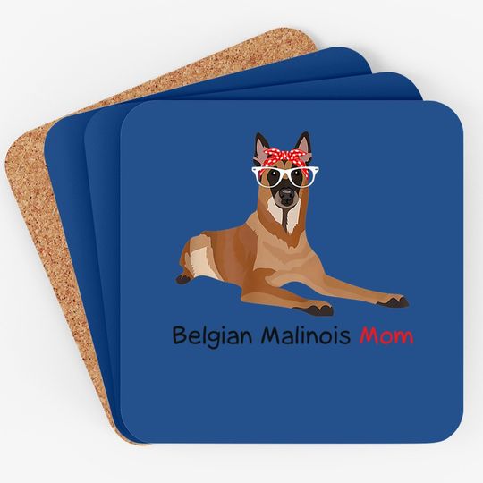 Belgian Malinois Mom Bandana Coaster