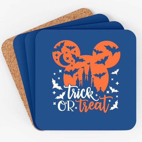 Halloween Trick Or Treat Mickey Minnie Pumpkin Coaster