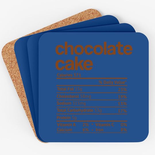 Chocolate Cake Nutrition Facts Christmas Coaster