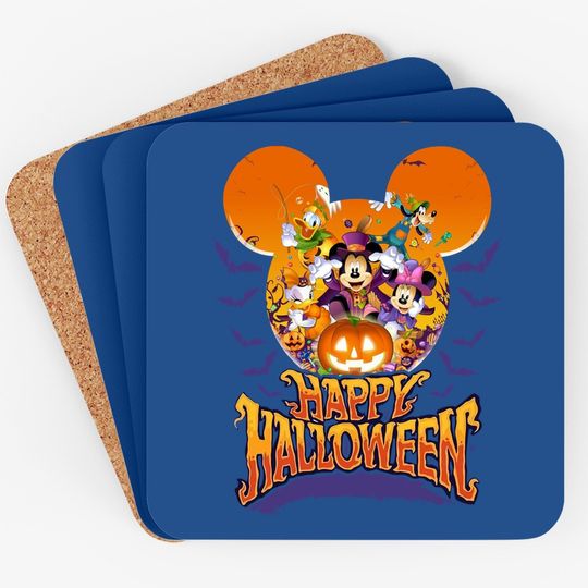 Halloween Mickey Not So Scary, Family Pumpkins Halloween Coaster, Trick Or Treat, Cute Halloween Custom Gifts Coaster family Matching