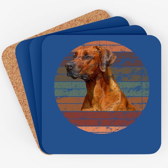 Rhodesian Ridgeback Dog Gift Retro Sunset Coaster