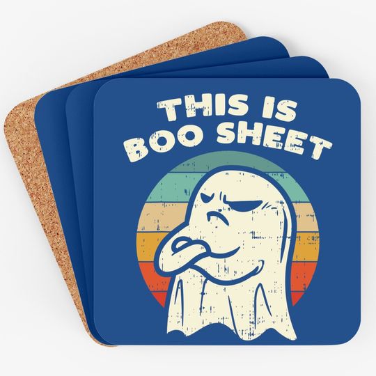 This Is Boo Sheet Ghost Retro Halloween 2021 Coaster