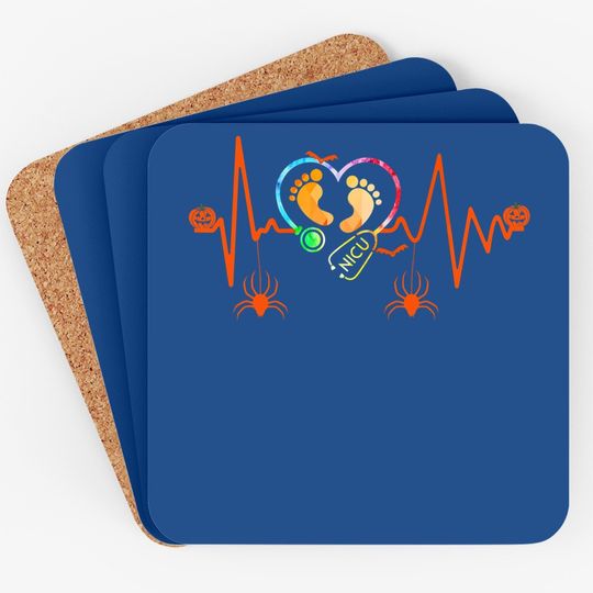 Heartbeat Halloween Nicu Nurse Coaster