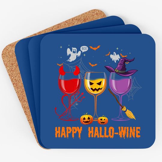 Happy Hallo Wine Glass Wine Drinking Coaster