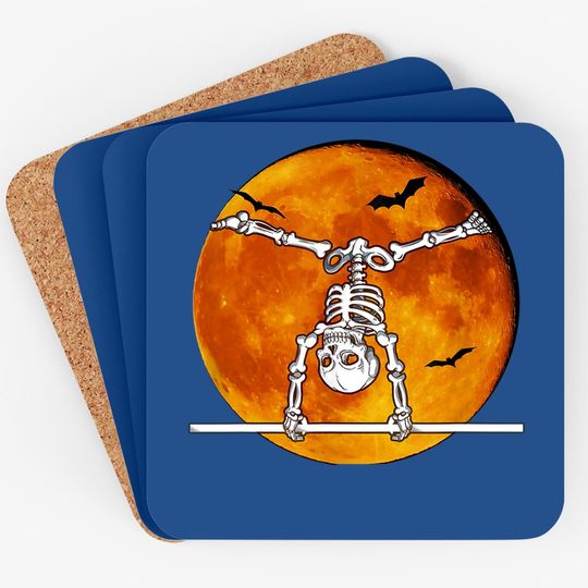 Skeleton Gymnastics Halloween Horizontal Bar Coaster