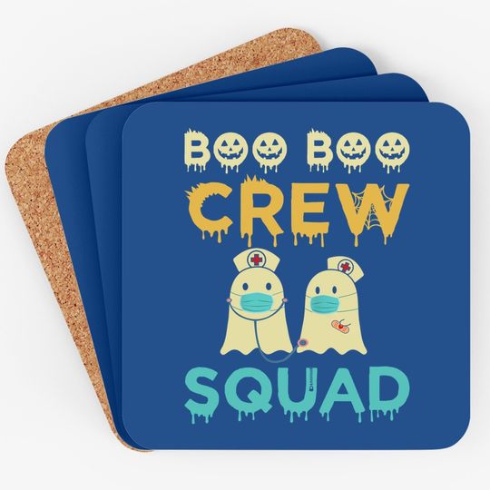 Boo Boo Crew Squad Nurse Halloween Nurses Rn Ghost Coaster