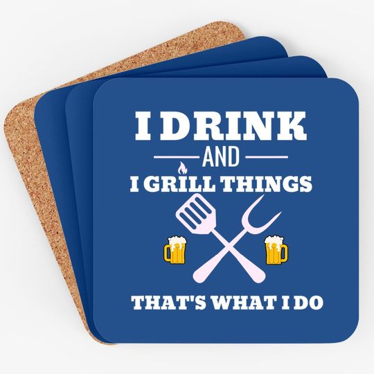 Drink Beer Grill Coaster Dad Coaster