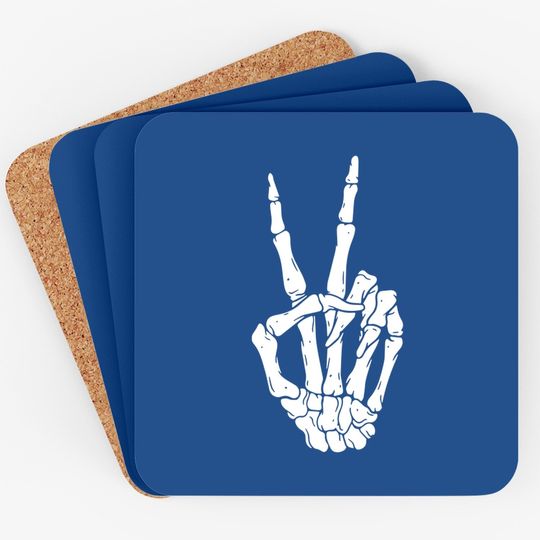 Peace Sign Skeleton Hand Coaster
