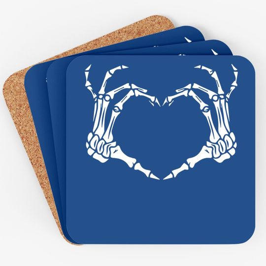 Skeleton Hand Heart Sign Bones Costume Coaster