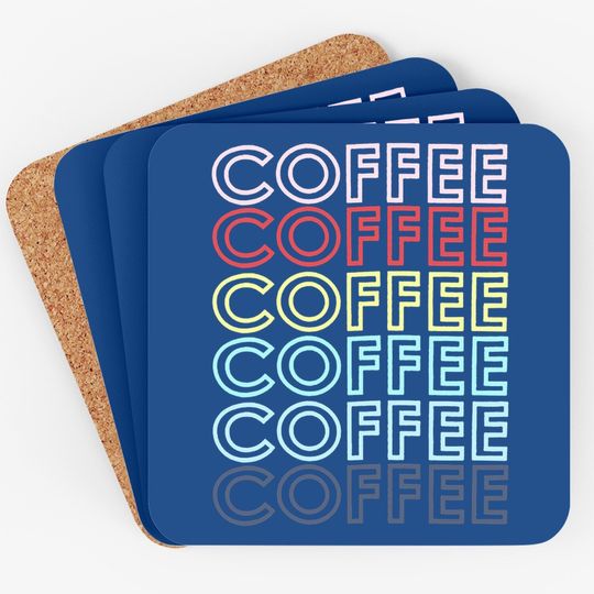 Coffee With English Text Letters Coaster