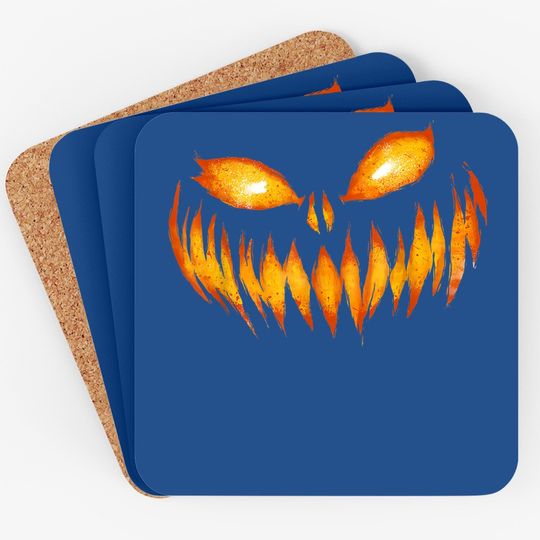 Jack O Lantern Scary Carved Pumpkin Face Halloween Costume Coaster