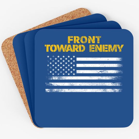 Front Toward Enemy Claymore Mine American Flag Coaster