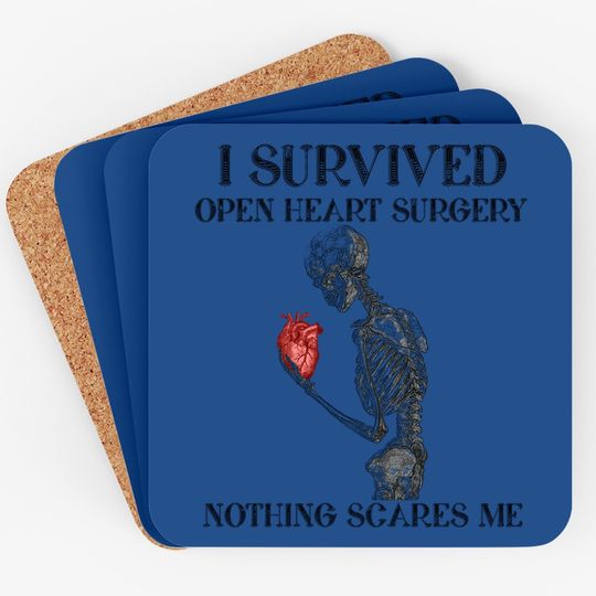 I Survived Open Heart Surgery Survivor Gift Coaster