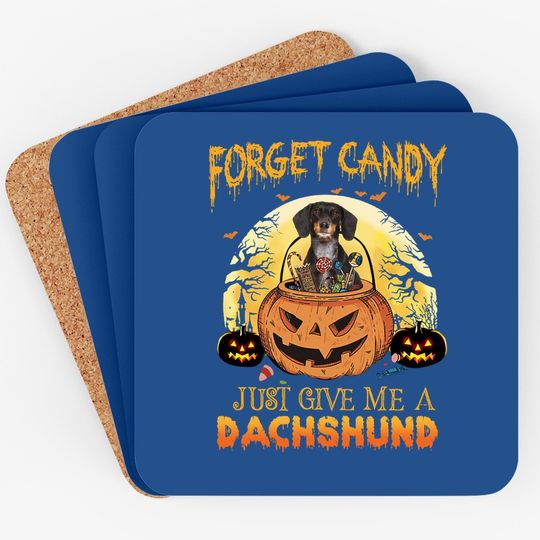 Candy Pumpkin Dachshund Dog Coaster