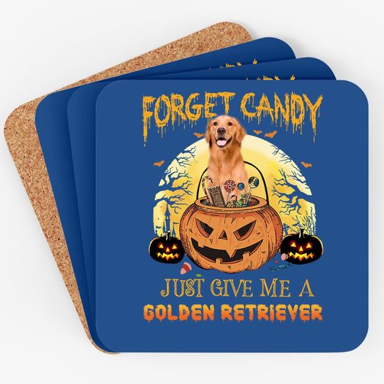 Candy Pumpkin Golden Retriever Coaster