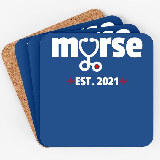 Murse Est. 2021 Graduation Gift For Male Nurse Coaster