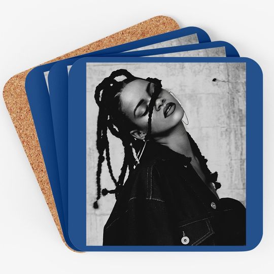 Rihanna B&w Aesthetic Coaster