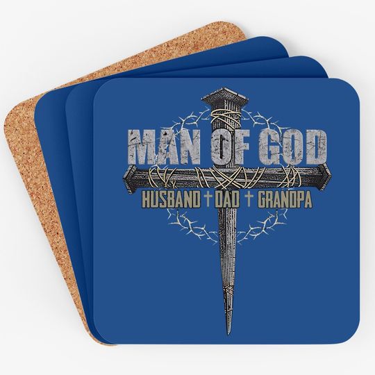 Man Of God Husband Dad Granpa Coaster