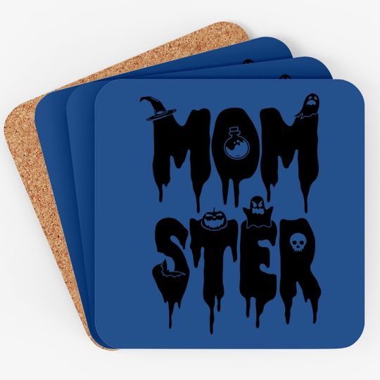 Momster Halloween Messy Bun Mom Ster Coaster