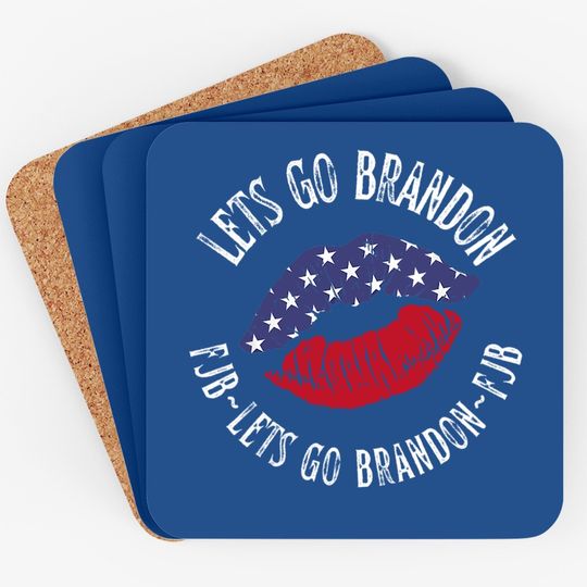 Lets Go Brandon Let's Go Brandon Us Flag Colors Coaster