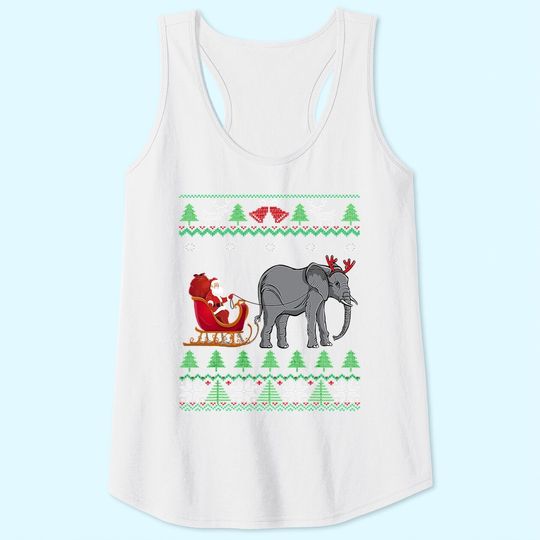 Elephant Reindeer Santa's Sleigh Classic Tank Tops