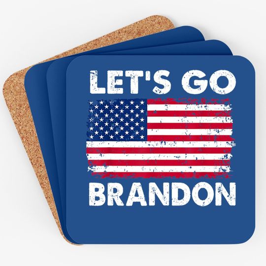 Let's Go Brandon American Flag Retro Vintage Coaster