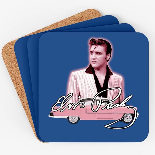 Elvis Pink Classic Car Coaster
