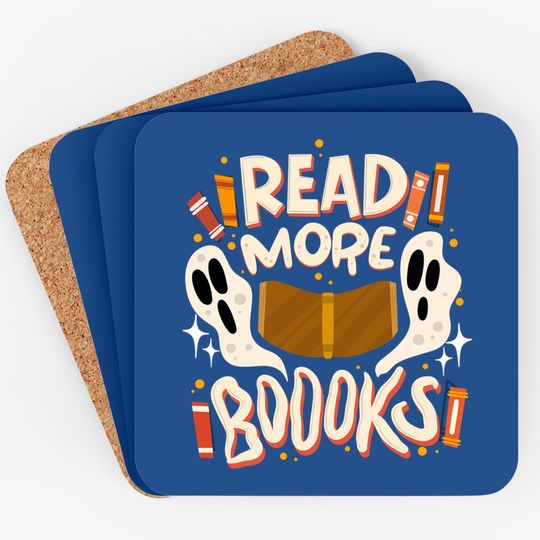 Halloween Reading Quote Read More Books Pun Teacher Coaster