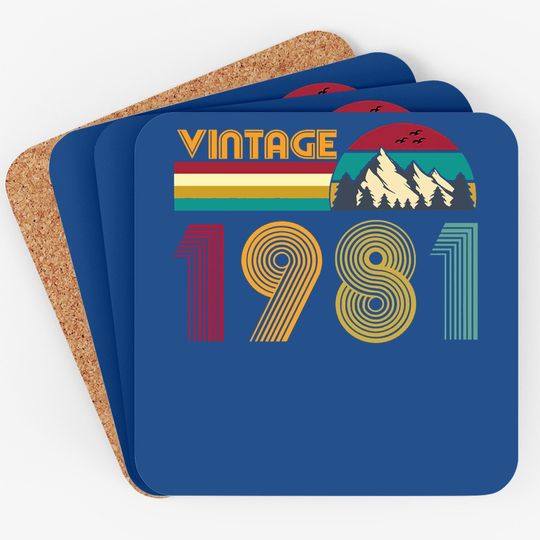 40th Birthday Gift 40 Years Old Retro Vintage 1981 Coaster