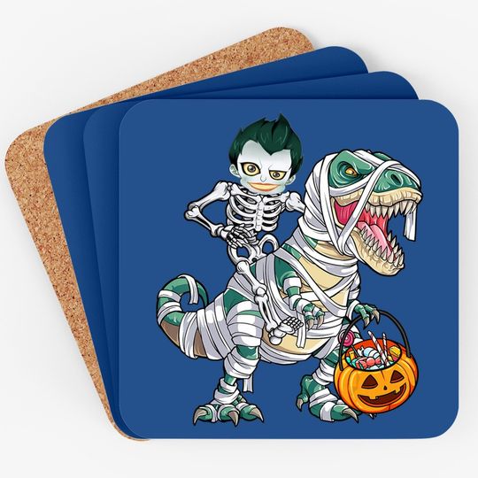 Skeleton Riding Mummy Dinosaur T-rex Halloween Joker Coaster