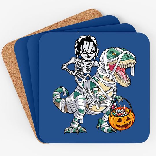 Chucky Riding Mummy Dinosaur T-rex Halloween Coaster