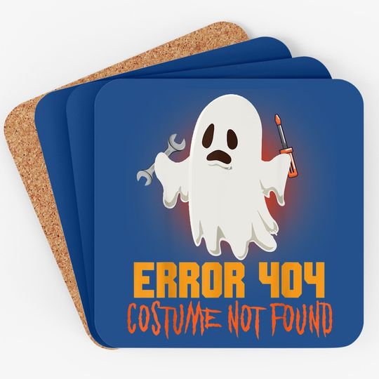 Ghost Halloween Error 404 Costume Not Found Coaster