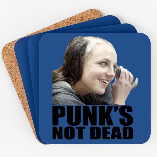 Britney Spears Shaved Head Punks Not Dead Coaster